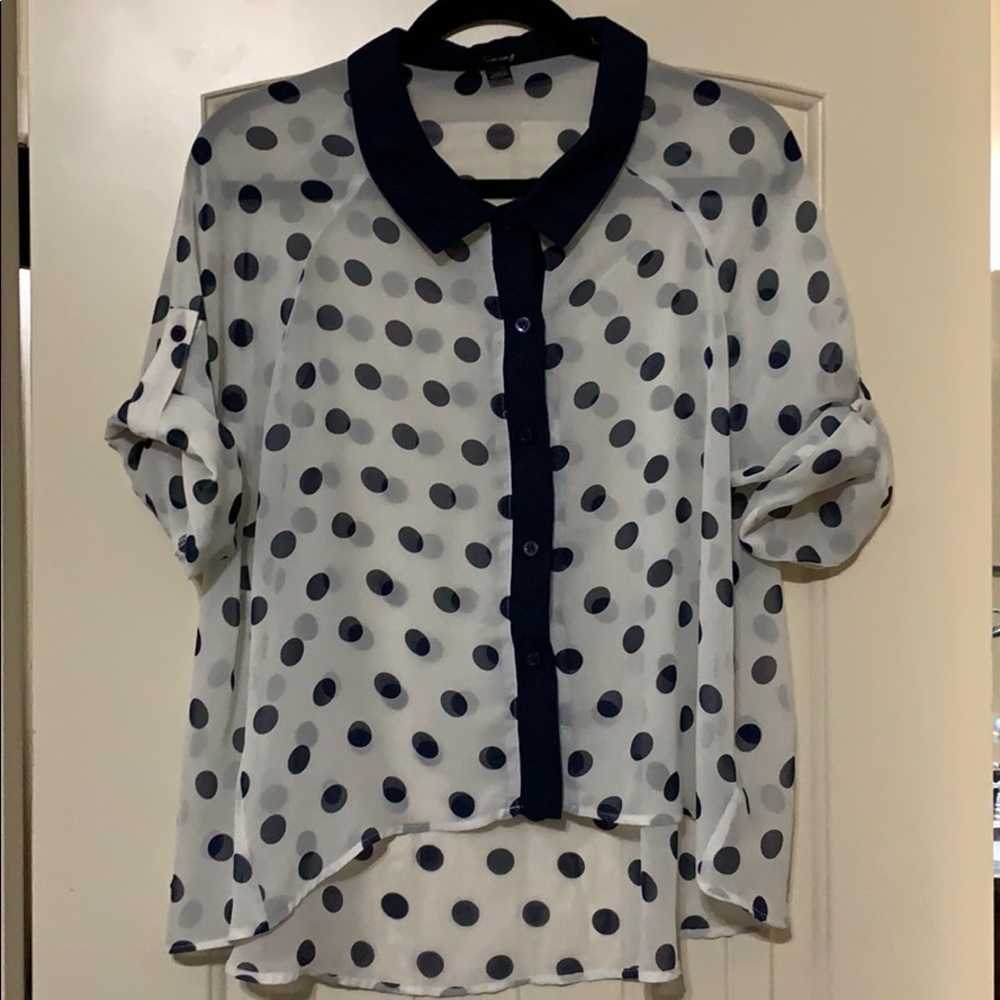 Polka dot dress shirt, size medium